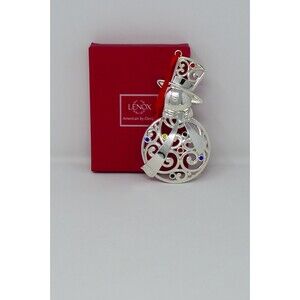 Lenox Sparkle And Scroll Multi-Crystal Silverplated Snowman Ornament #851325
